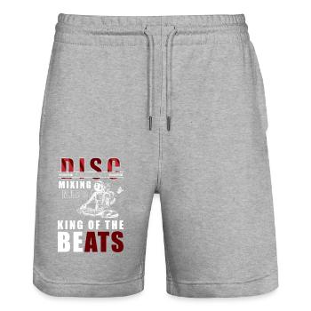 DJ Techno Party Rave - Stanley/Stella Trainer Unisex Organic Jogging Shorts - heather grey - Front - Nik (191cm) & Marisol (170cm)