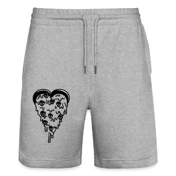 Pizza der Totenköpfe - Stanley/Stella Unisex Bio Joggingshorts Trainer  - Grau meliert - Vorne - Nik (191cm) & Marisol (170cm)