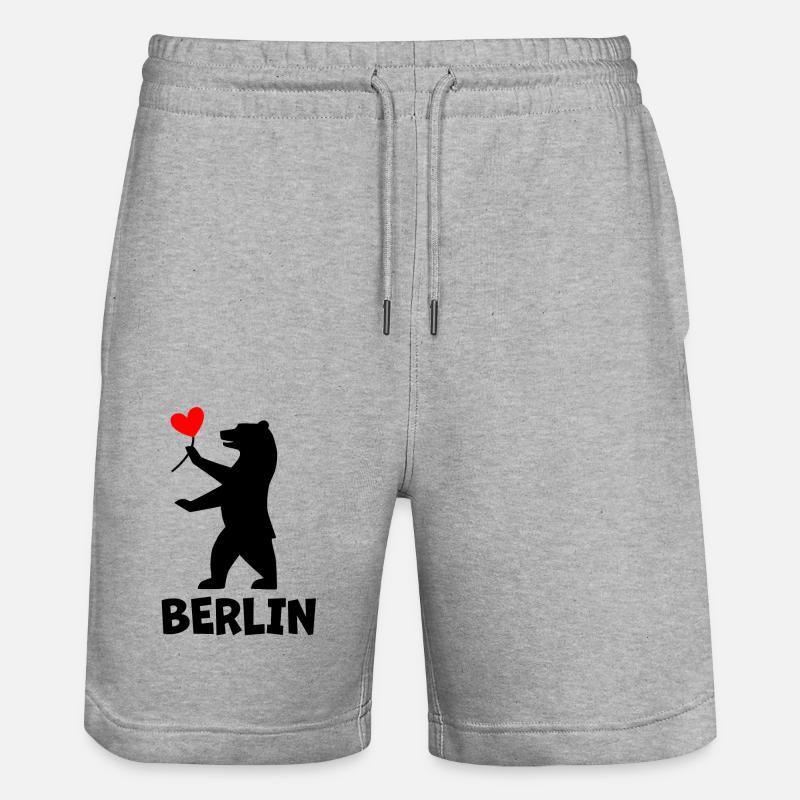 Ours de Berlin - Short de jogging bio TRAINER Stanley/Stella unisexe - gris chiné