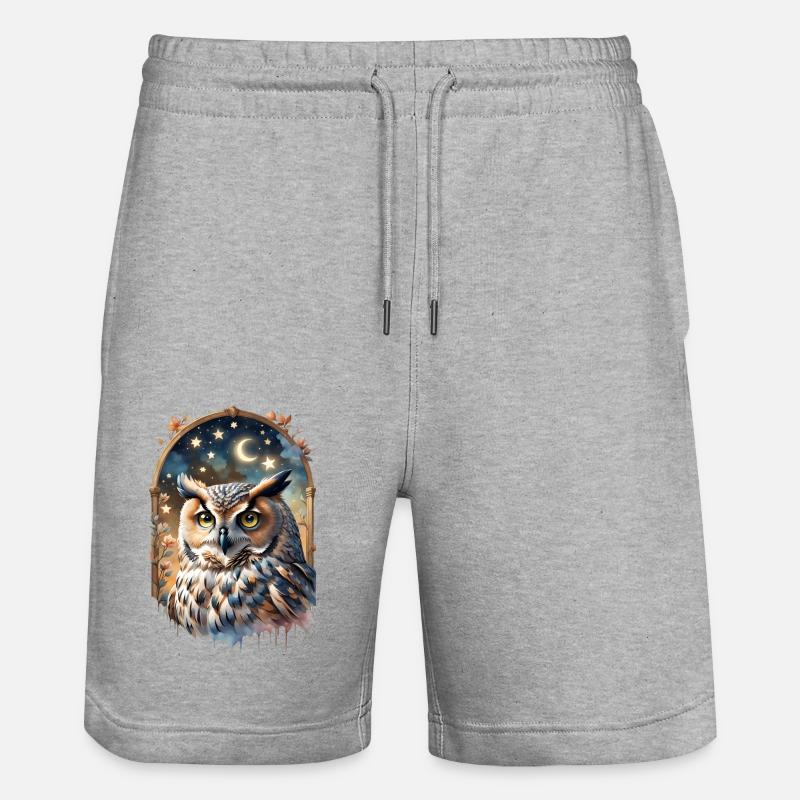 Oiseau de nuit des rêves - Short de jogging bio TRAINER Stanley/Stella unisexe - gris chiné