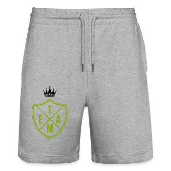 team krone - Stanley/Stella Unisex Bio Joggingshorts Trainer  - Grau meliert - Vorne - Nik (191cm) & Marisol (170cm)