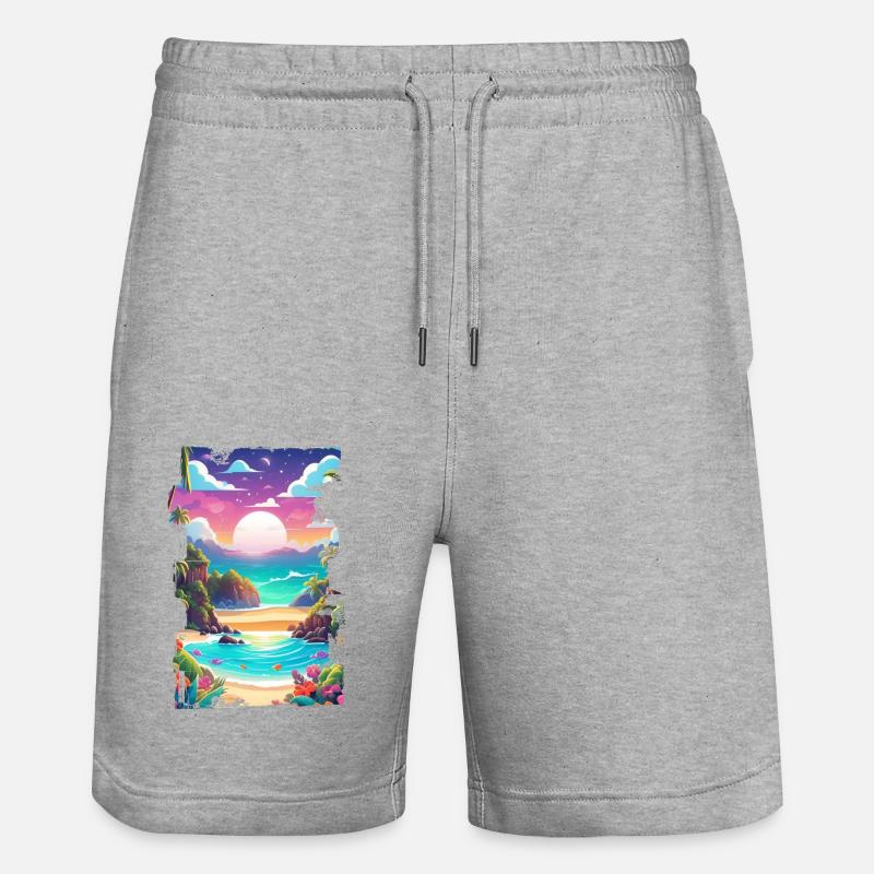 plage vacances soleil mer - Short de jogging bio TRAINER Stanley/Stella unisexe - gris chiné