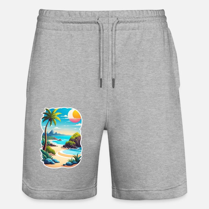 plage vacances soleil mer - Short de jogging bio TRAINER Stanley/Stella unisexe - gris chiné