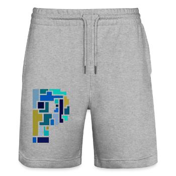 P - Stanley/Stella Unisex Bio Joggingshorts Trainer  - Grau meliert - Vorne - Nik (191cm) & Marisol (170cm)