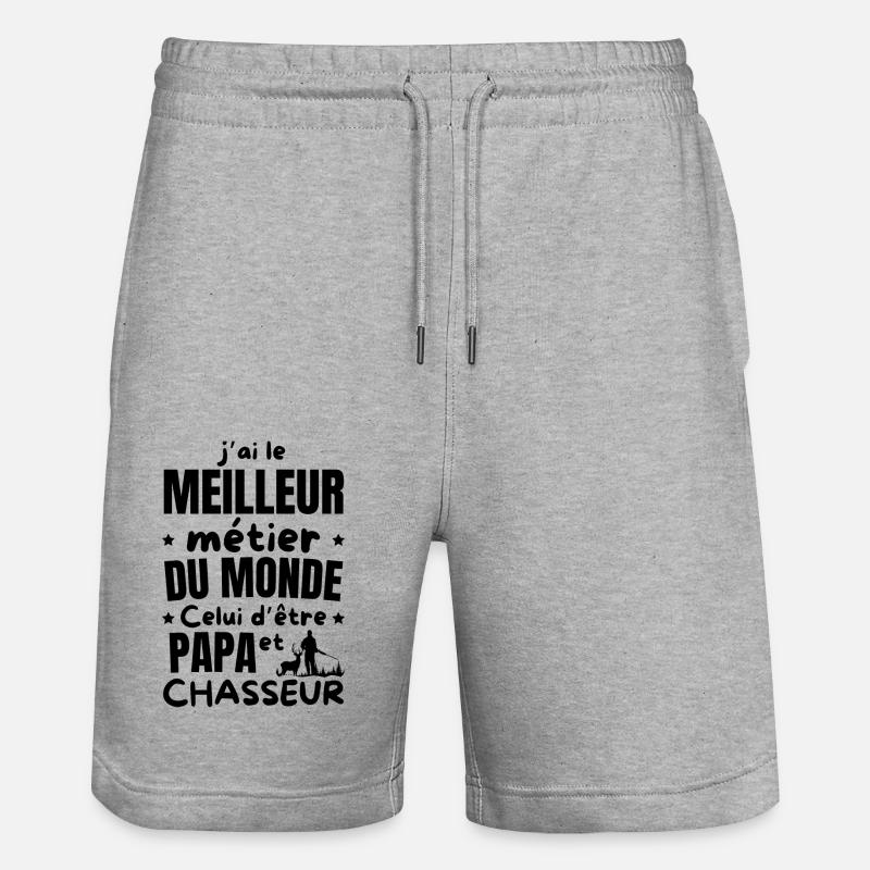 PAPA CHASSEUR - Short de jogging bio TRAINER Stanley/Stella unisexe - gris chiné