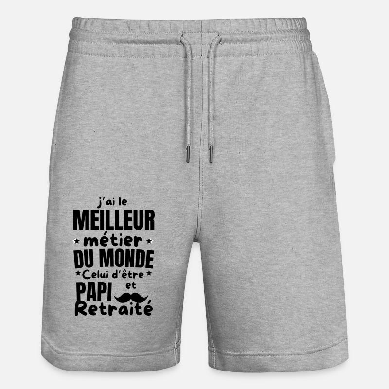 PAPI retraité - Short de jogging bio TRAINER Stanley/Stella unisexe - gris chiné