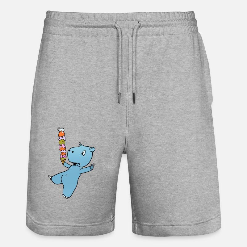 Hippopotame Glace - Short de jogging bio TRAINER Stanley/Stella unisexe - gris chiné