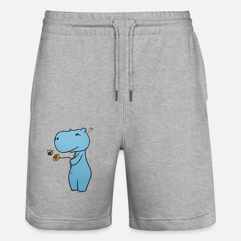 Fleur d’hippopotame - Short de jogging bio TRAINER Stanley/Stella unisexe - gris chiné