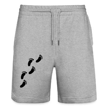 Fußabdrücke - Stanley/Stella Unisex Bio Joggingshorts Trainer  - Grau meliert - Vorne - Nik (191cm) & Marisol (170cm)