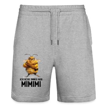 Biene Bienen Honigbienen Ich höre immer nur Mimimi - Stanley/Stella Unisex Bio Joggingshorts Trainer  - Grau meliert - Vorne - Nik (191cm) & Marisol (170cm)