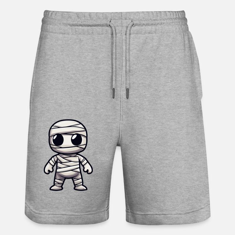 Mummy Halloween Cute Comic - Stanley/Stella Trainer Unisex Organic Jogging Shorts - heather grey