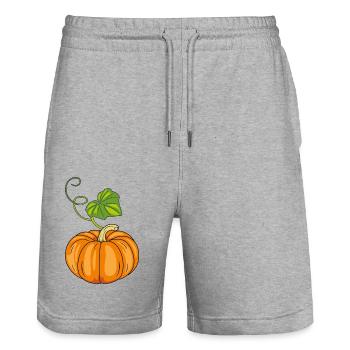 Citrouille mûre à la feuille verte - Short de jogging bio TRAINER Stanley/Stella unisexe - gris chiné - Devant - Nik (191cm) & Marisol (170cm)