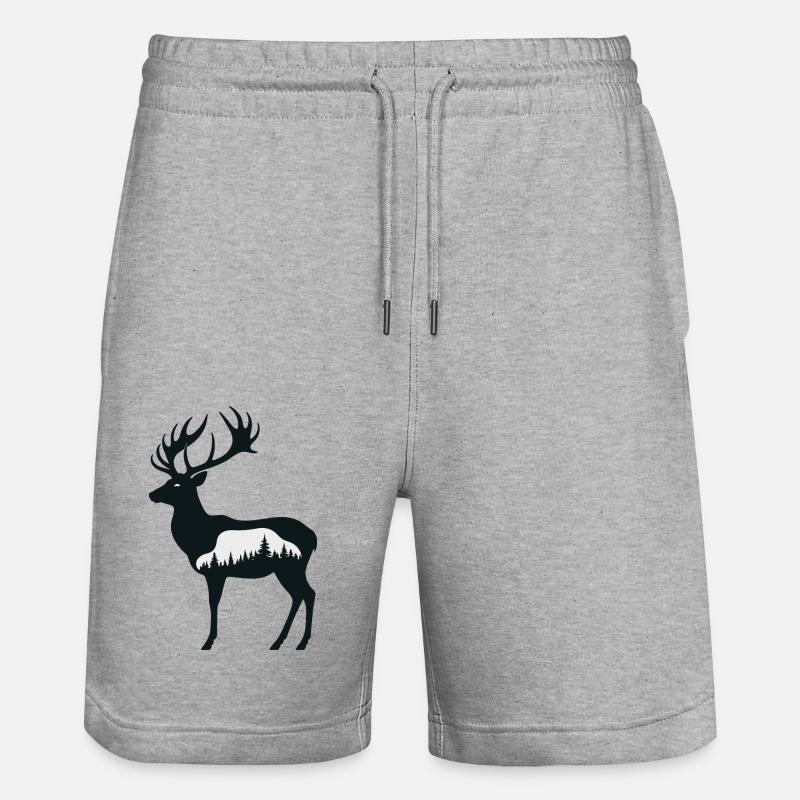 Silhouette de cerf - Short de jogging bio TRAINER Stanley/Stella unisexe - gris chiné