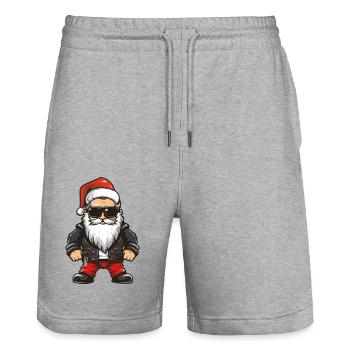 Santa Claus cool - Stanley/Stella Trainer Unisex Organic Jogging Shorts - heather grey - Front - Nik (191cm) & Marisol (170cm)