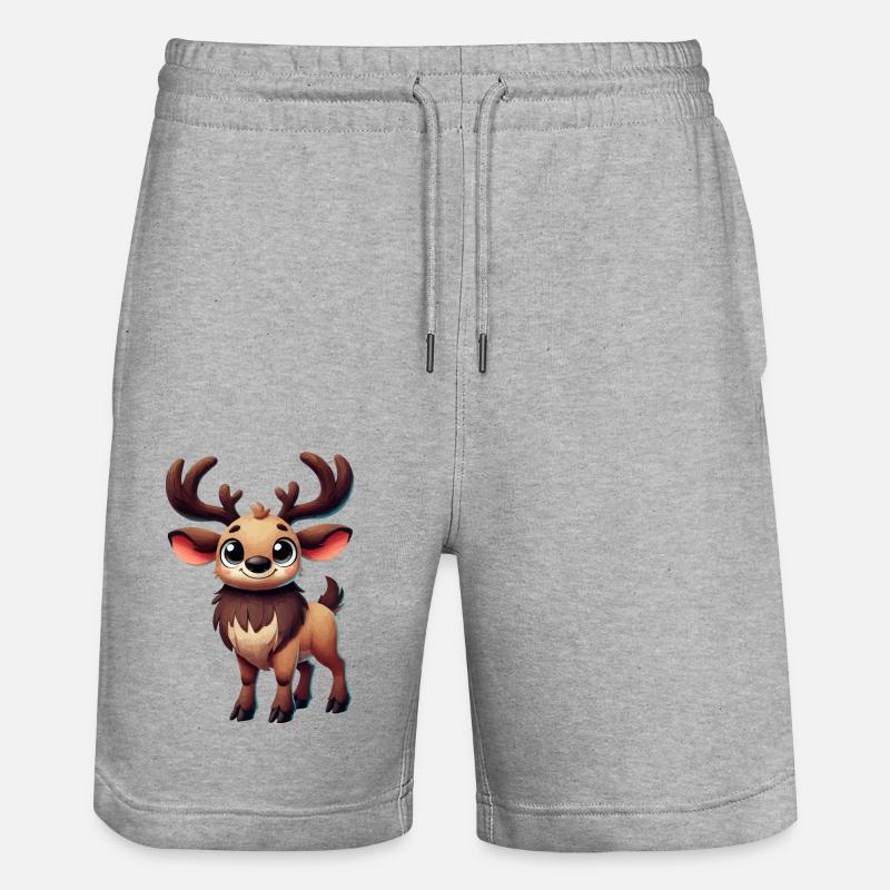 Bande dessinée de cerf - Short de jogging bio TRAINER Stanley/Stella unisexe - gris chiné