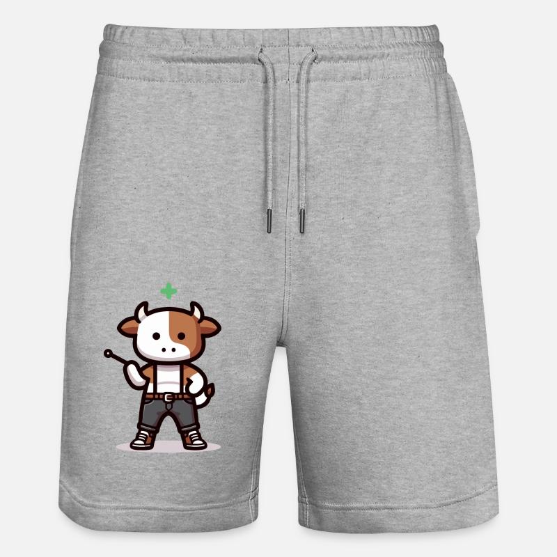 Vache avec indicateur - Short de jogging bio TRAINER Stanley/Stella unisexe - gris chiné
