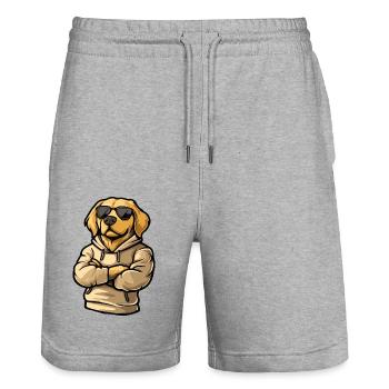 beagle dog comic - Stanley/Stella Trainer Unisex Organic Jogging Shorts - heather grey - Front - Nik (191cm) & Marisol (170cm)