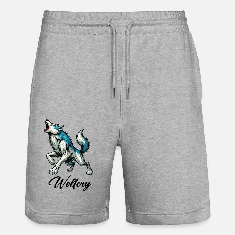 Bande dessinée de loup - Short de jogging bio TRAINER Stanley/Stella unisexe - gris chiné