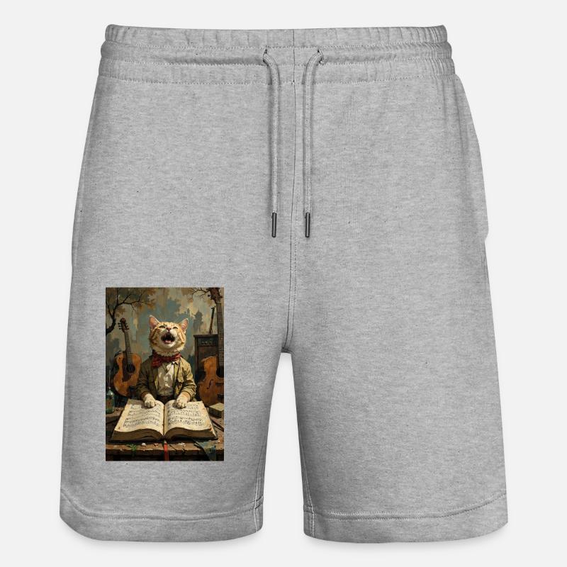 chat chantant - Short de jogging bio TRAINER Stanley/Stella unisexe - gris chiné