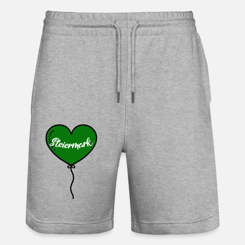 Steiermark Herz Luftballon - Stanley/Stella Unisex Bio Joggingshorts Trainer  - Grau meliert