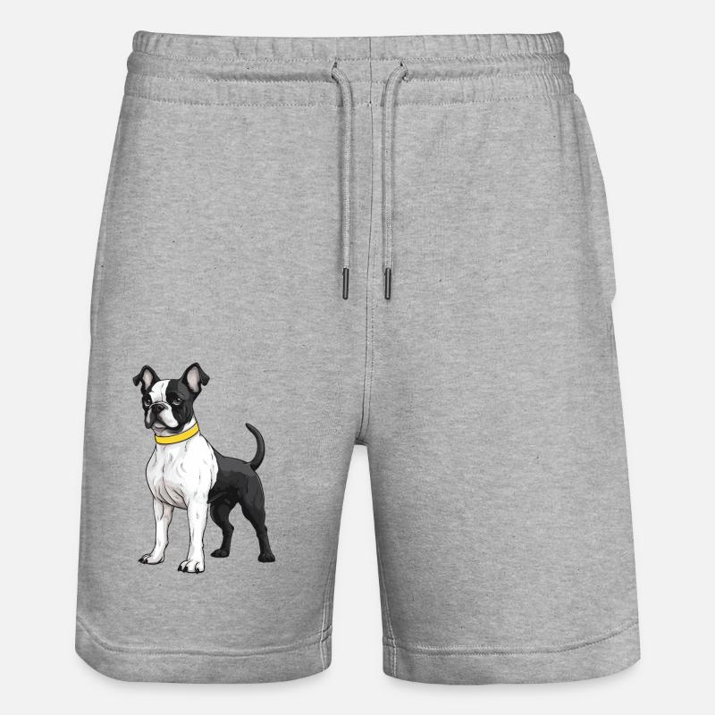 Bouledogue français Chien - Short de jogging bio TRAINER Stanley/Stella unisexe - gris chiné