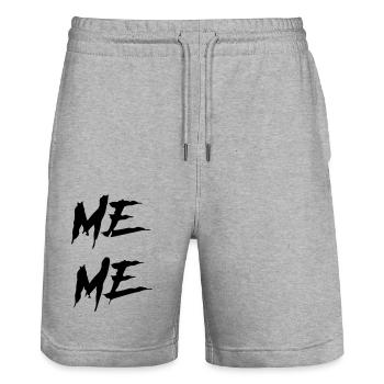 me me - Stanley/Stella Trainer Unisex Organic Jogging Shorts - heather grey - Front - Nik (191cm) & Marisol (170cm)