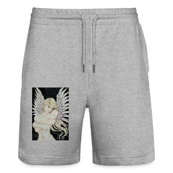 Engel - Stanley/Stella Unisex Bio Joggingshorts Trainer  - Grau meliert - Vorne - Nik (191cm) & Marisol (170cm)