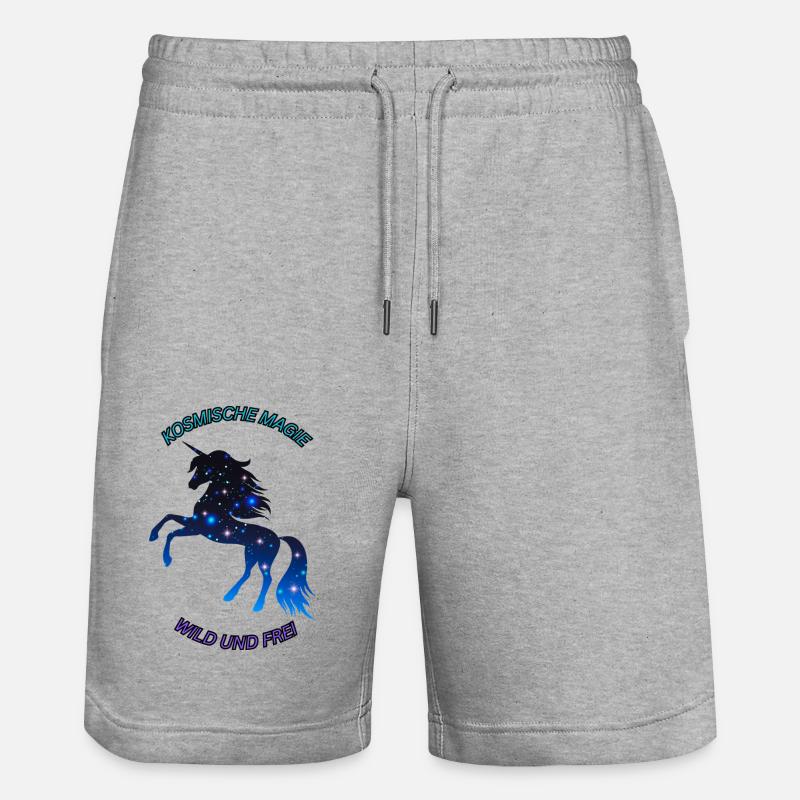 Kosmisches Einhorn - Stanley/Stella Unisex Bio Joggingshorts Trainer  - Grau meliert