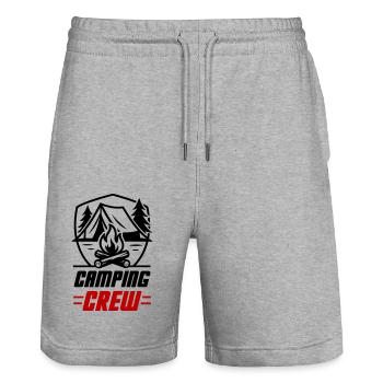Équipe de camping - Short de jogging bio TRAINER Stanley/Stella unisexe - gris chiné - Devant - Nik (191cm) & Marisol (170cm)