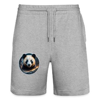 Panda - Stanley/Stella Unisex Bio Joggingshorts Trainer  - Grau meliert - Vorne - Nik (191cm) & Marisol (170cm)