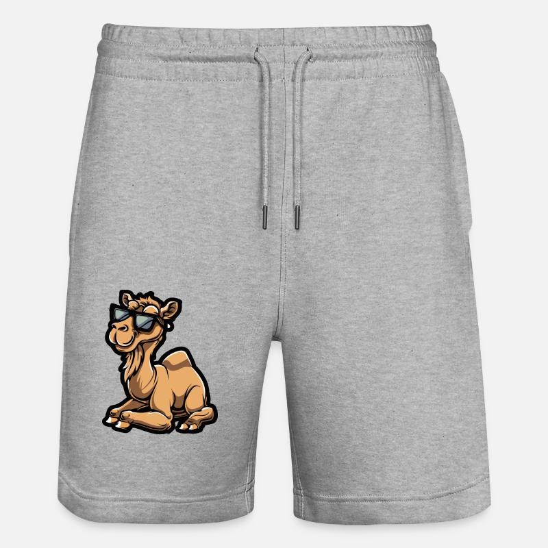 Kamel Cool Comic - Stanley/Stella Unisex Bio Joggingshorts Trainer  - Grau meliert