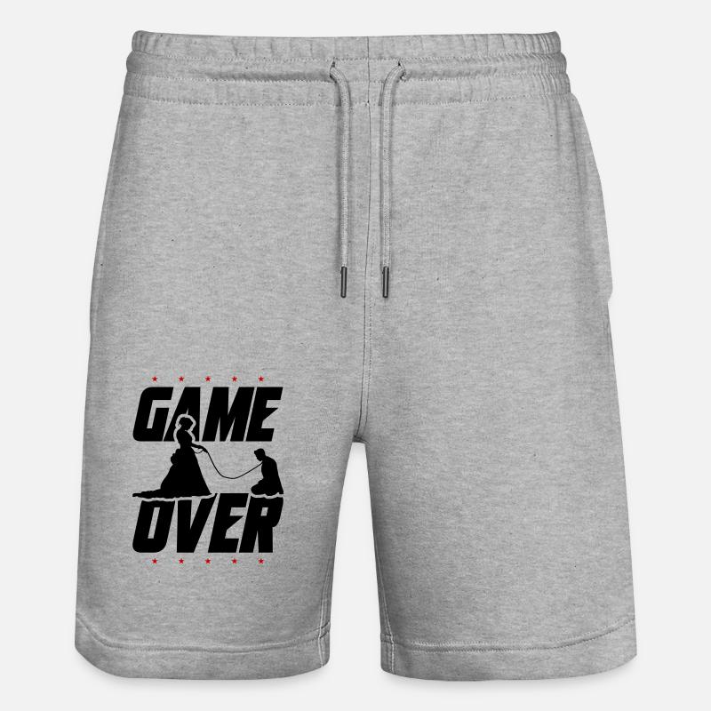 Game Over Mariage des mariés - Short de jogging bio TRAINER Stanley/Stella unisexe - gris chiné