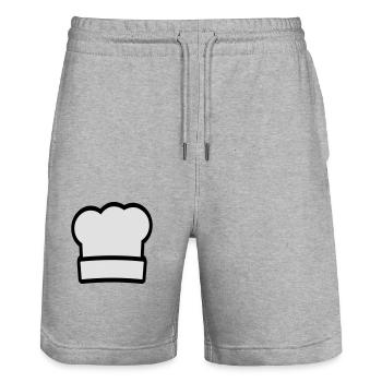 Kochmütze - Short de jogging bio TRAINER Stanley/Stella unisexe - gris chiné - Devant - Nik (191cm) & Marisol (170cm)