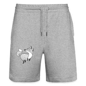 Fox - Stanley/Stella Trainer Unisex Organic Jogging Shorts - heather grey - Front - Nik (191cm) & Marisol (170cm)