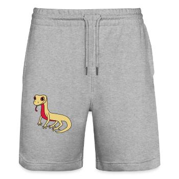 lizard gecko snake reptile blindfuck - Stanley/Stella Trainer Unisex Organic Jogging Shorts - heather grey - Front - Nik (191cm) & Marisol (170cm)