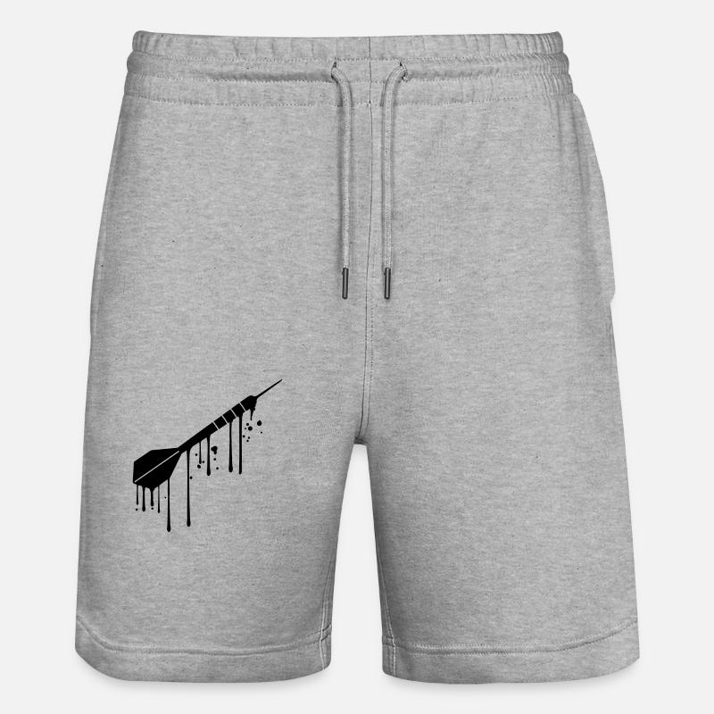 drop graffiti spray wet logo cool play darts - Stanley/Stella Trainer Unisex Organic Jogging Shorts - heather grey