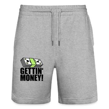 buendel geldscheine dollar gettin money zeichen ge - Stanley/Stella Unisex Bio Joggingshorts Trainer  - Grau meliert - Vorne - Nik (191cm) & Marisol (170cm)