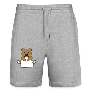 baer teddy klein suess niedlich kuscheltier grizzl - Stanley/Stella Unisex Bio Joggingshorts Trainer  - Grau meliert - Vorne - Nik (191cm) & Marisol (170cm)