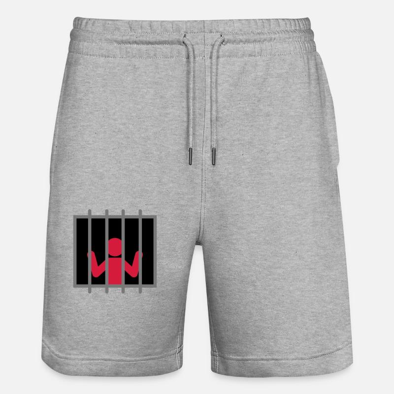 Captive Man - Stanley/Stella Unisex Bio Joggingshorts Trainer  - Grau meliert