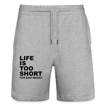 Life Is Too Short Bad Music - Stanley/Stella Unisex Bio Joggingshorts Trainer  - Grau meliert - Vorne - Nik (191cm) & Marisol (170cm)