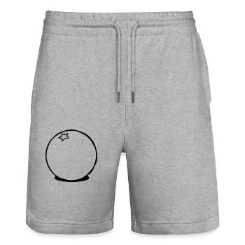 Vegetarisch Orange Obst - Stanley/Stella Unisex Bio Joggingshorts Trainer  - Grau meliert - Vorne - Nik (191cm) & Marisol (170cm)