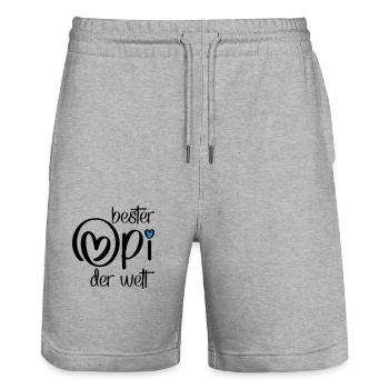 Geschenke für Opi - Stanley/Stella Unisex Bio Joggingshorts Trainer  - Grau meliert - Vorne - Nik (191cm) & Marisol (170cm)