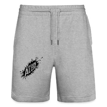 May Contain Alcohol Farbklecks - Stanley/Stella Unisex Bio Joggingshorts Trainer  - Grau meliert - Vorne - Nik (191cm) & Marisol (170cm)