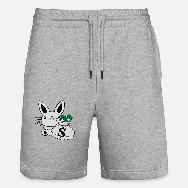 Rich Money Bag Easter Banknotes - Stanley/Stella Trainer Unisex Organic Jogging Shorts - heather grey