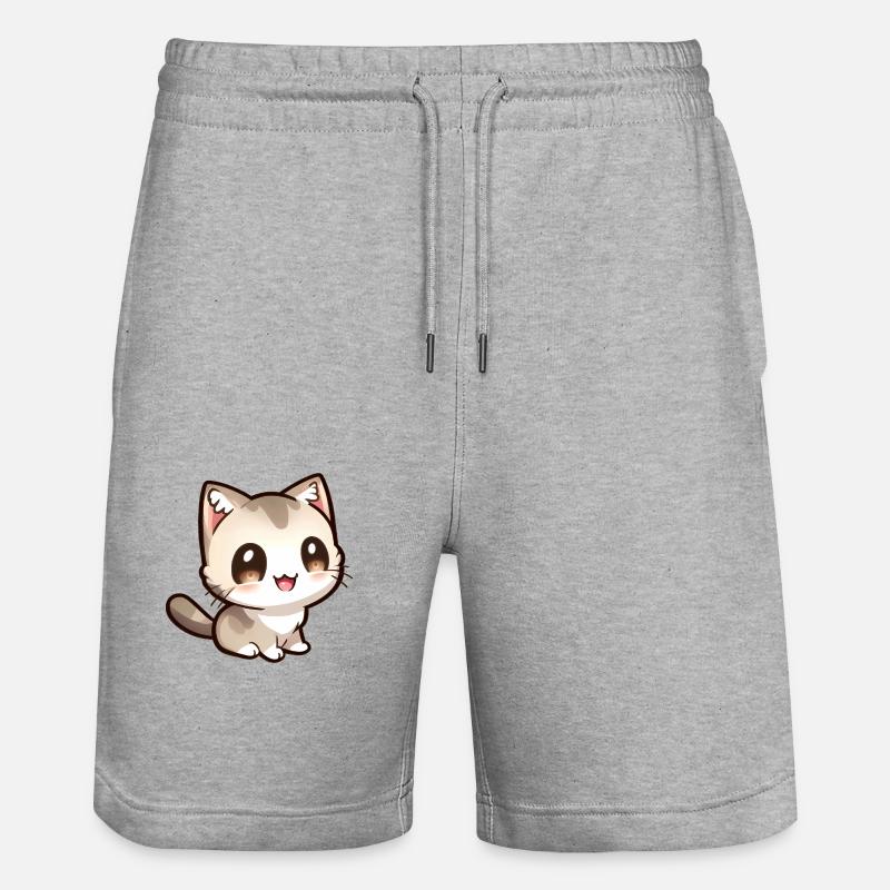 Mignon petit chat chibi - Short de jogging bio TRAINER Stanley/Stella unisexe - gris chiné