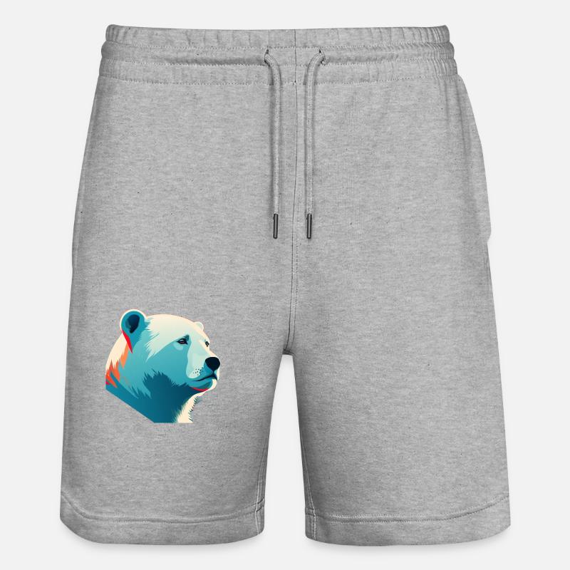 Ours blanc - Short de jogging bio TRAINER Stanley/Stella unisexe - gris chiné