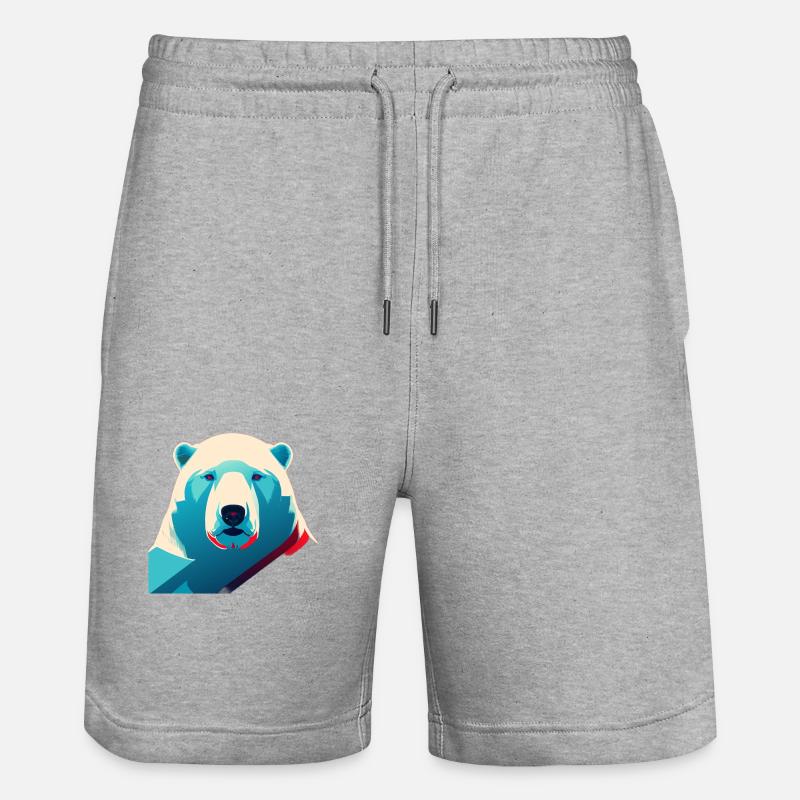 Ours blanc - Short de jogging bio TRAINER Stanley/Stella unisexe - gris chiné