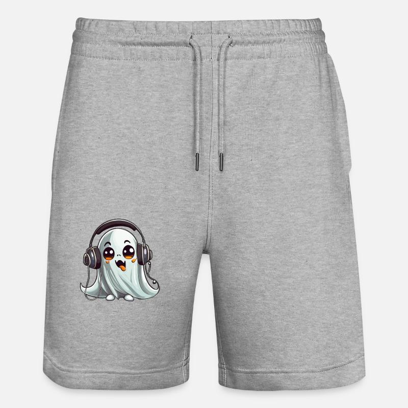 Fantôme amusant pour halloween - Short de jogging bio TRAINER Stanley/Stella unisexe - gris chiné