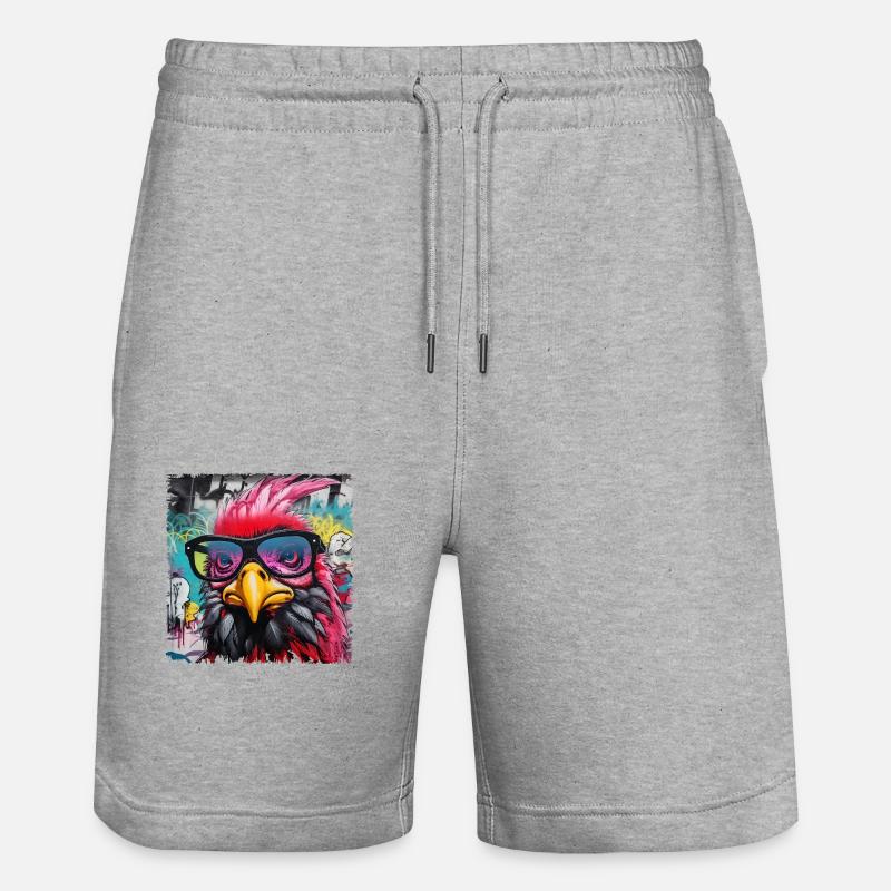 Coq & poule fermier & fermier Design - Short de jogging bio TRAINER Stanley/Stella unisexe - gris chiné