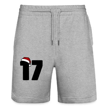 17 Number Christmas - Stanley/Stella Trainer Unisex Organic Jogging Shorts - heather grey - Front - Nik (191cm) & Marisol (170cm)